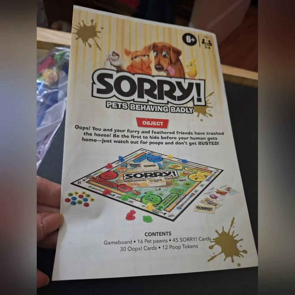 Hasbro Sorry! Pets Behaving Badly Board Game Dogs Cats - Picture 3 of 11